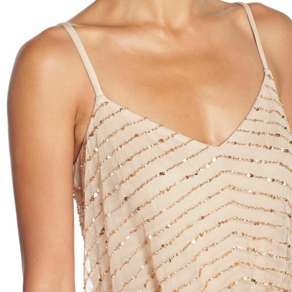 New Adrianna Papell beaded blouson Art Deco gown - Picture 13 of 15